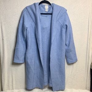 Joie Light Blue Open-Front Hooded Cardigan Coat